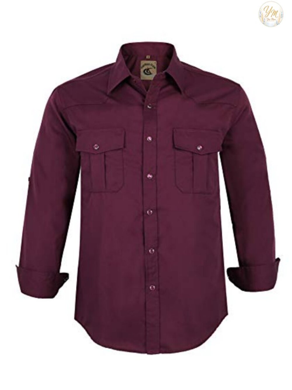 Men's Western Cowboy Long Sleeve Pearl Snap Casual Work Shirt